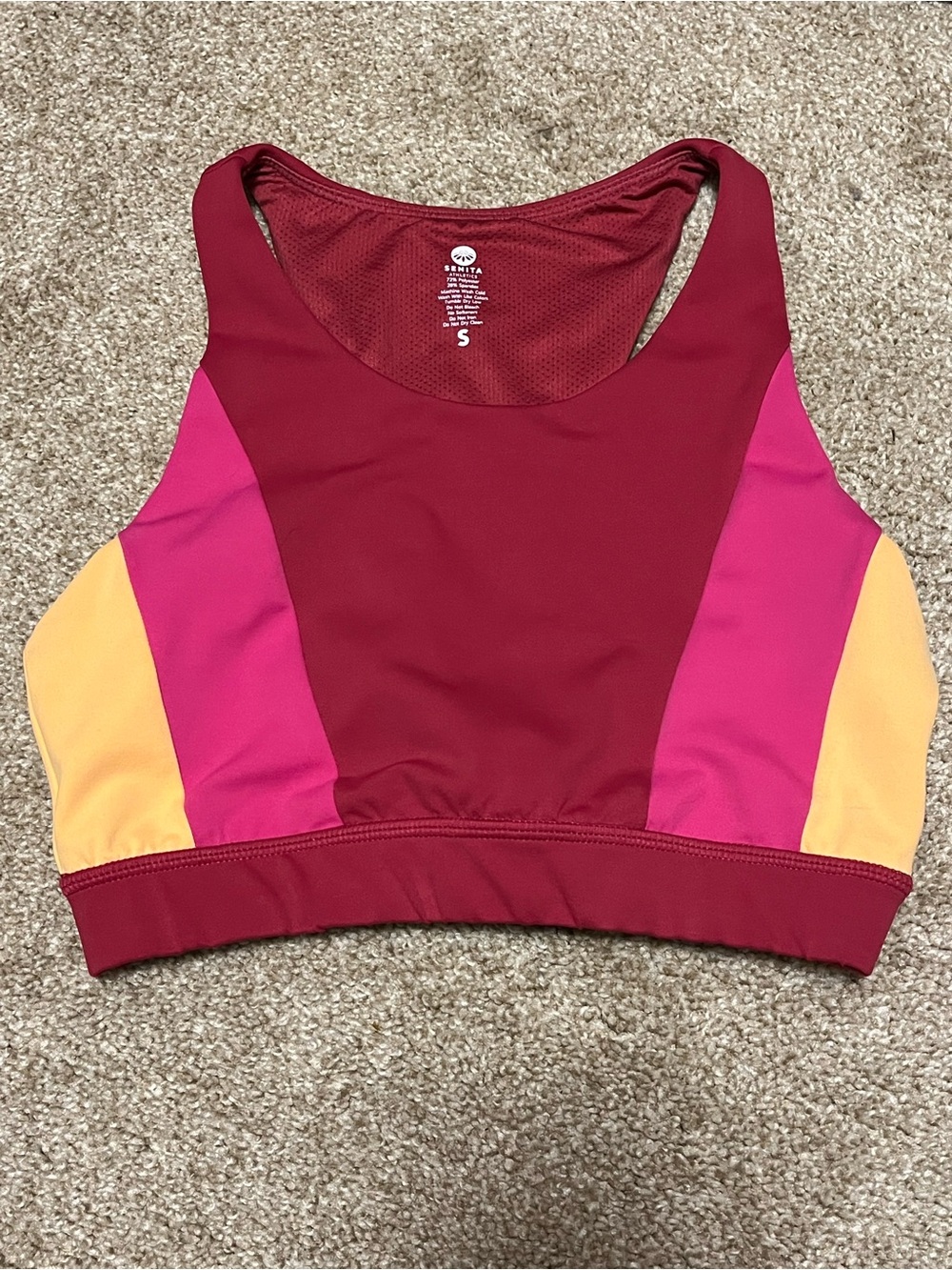 Senita Athletics Trio bra - Citrus/Punch/Raspberry size S